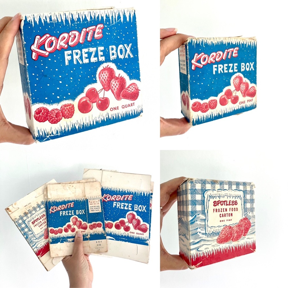 Vintage 50’s paper fruit freeze box set of 9